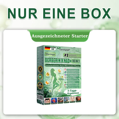 🌟CareUplift® Moringa · Berberin × NAD⁺ 10-in-1 Advanced Nano-Mikronadel-Patch✅Sanfte tägliche Unterstützung für Stoffwechsel, Energie & Körperbalance💖 Transdermal · Ohne Injektionen · Ohne Tabletten