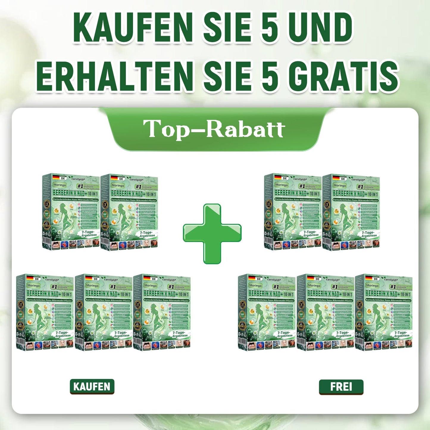 🌟CareUplift® Moringa · Berberin × NAD⁺ 10-in-1 Advanced Nano-Mikronadel-Patch✅Sanfte tägliche Unterstützung für Stoffwechsel, Energie & Körperbalance💖 Transdermal · Ohne Injektionen · Ohne Tabletten