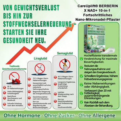 🌟CareUplift® Moringa · Berberin × NAD⁺ 10-in-1 Advanced Nano-Mikronadel-Patch✅Sanfte tägliche Unterstützung für Stoffwechsel, Energie & Körperbalance💖 Transdermal · Ohne Injektionen · Ohne Tabletten